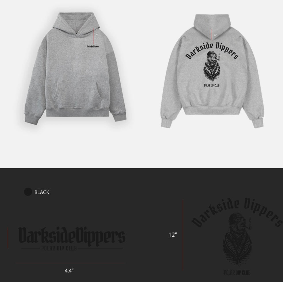 DARKSIDE DIPPERS HEAVYWEIGHT HOODIE - GREY