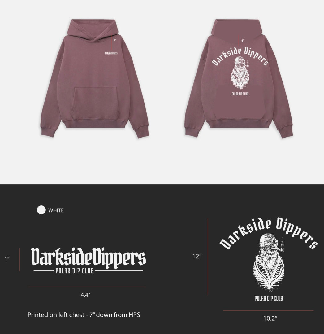 DARKSIDE DIPPERS HEAVYWEIGHT HOODIE - MAUVE