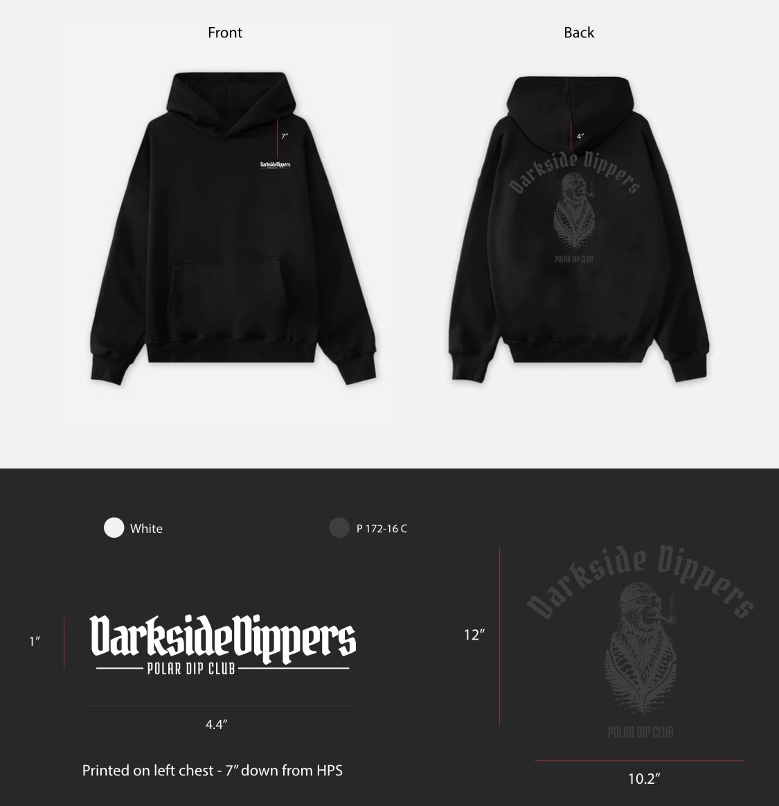 DARKSIDE DIPPERS HEAVYWEIGHT HOODIE - BLACK